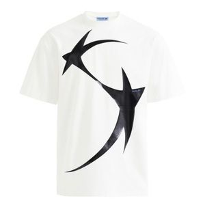 Mugler X H&M Star motif white oversized shirt